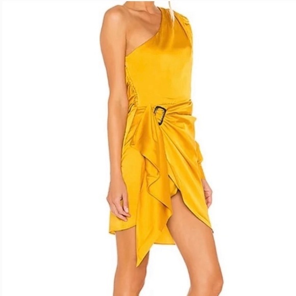 Lovers + Friends Ana Yellow One Shoukder Mini Dress - Picture 2 of 13